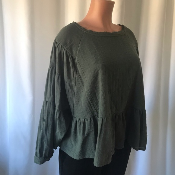 Free People tiered gauze trapeze blouse - Picture 3 of 8